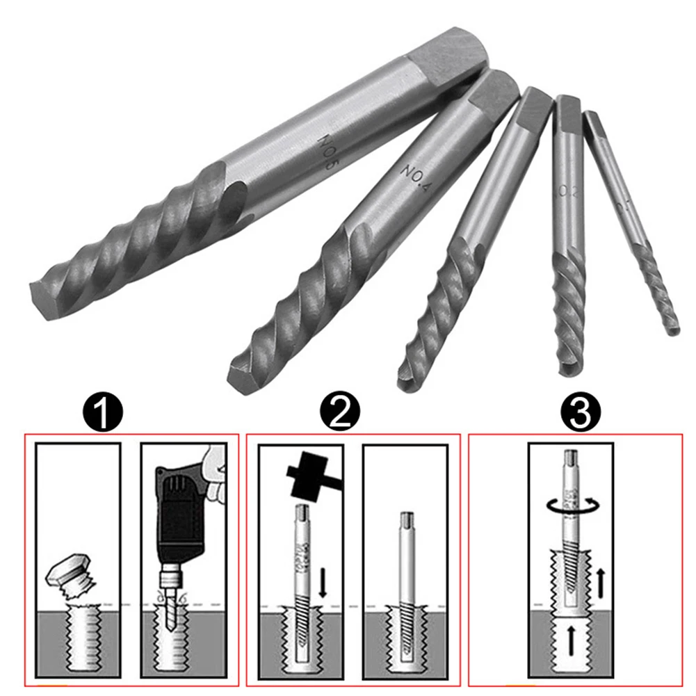 10pcs set Convenient Cobalt Left Hand Drill Bit Broken Bolt Damaged Screw Extractor Set with Drill Bit