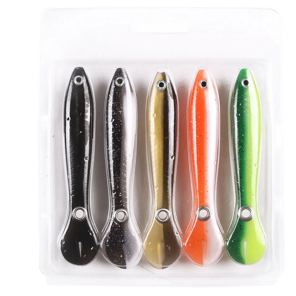 

5pcs Soft Bionic Fishing Lures 10/7cm PVC Realistic For Bass Snooker Salmon Freshwater Saltwater Artificial Fishing Accessories