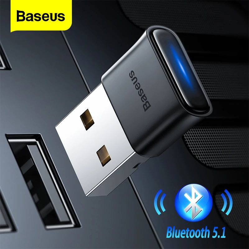 Baseus Adaptador USB Bluetooth 5,1,5,0, transmisor receptor de Audio y para altavoz, portátil, ratón inalámbrico|Adaptadores Bluetooth USB/receptor| - AliExpress