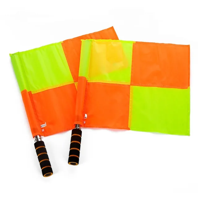 Football Generous Grid Border Referee Flag Tournament Patrol Referee Flag Non Knotted Hand Flag Offside Flag Football Supplies 2