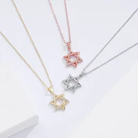 Monkton 925 Sterling Star of David Necklaces for Women Luxury Hollow Hexagonal Star Pendant Birthday Gift Talisman Fine Jewelry 2
