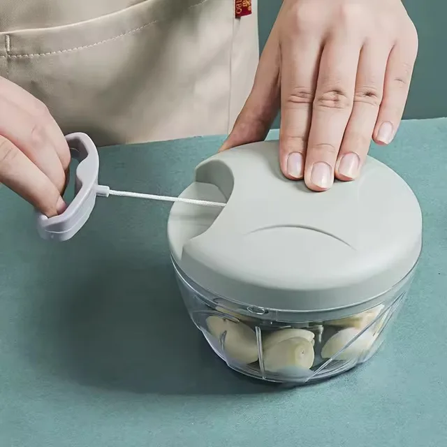 500ml/900ml Household Garlic Press Manual Meat Grinders 3/5Blades Hand-pulled Vegetable Chopper Kitchen Food Accessories Tools