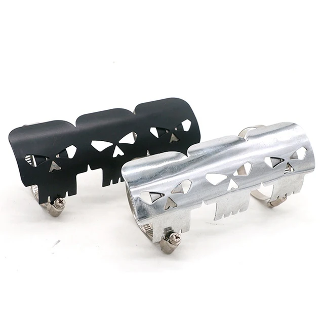 Skull Motorcycle Motocross Exhaust Pipe Muffler Heat Shield Cover Protector for Harley Husqvarna KTM EXC BMW r1200gs Yamaha