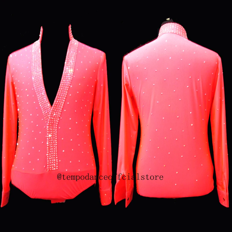 

Men bodysuit dancewear latin dance shirts Boys latin dance shirts CUSTOMIZE SIZE AND COLOR OR STYLE Hot Pink