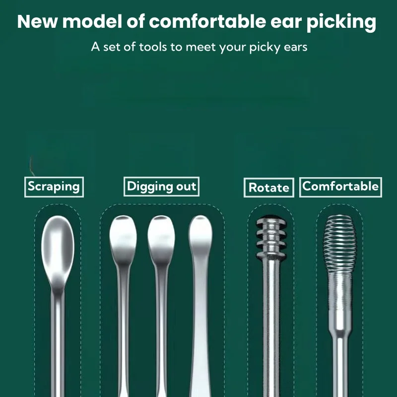 6 Piece set Ear Picking Spoon Ear Picking Tool Set for Adult and Children Ear Picking Spoon Household Use 6