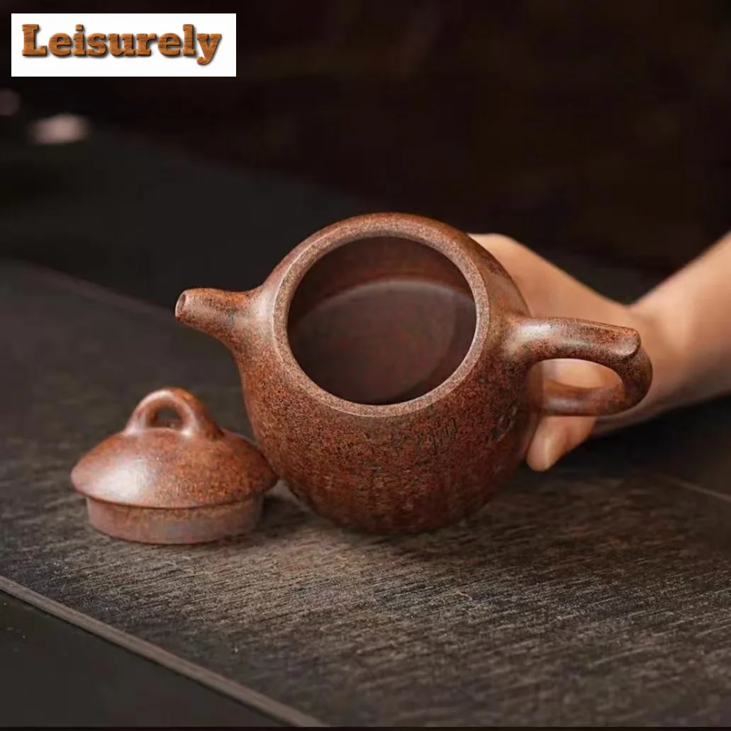 280ml Yixing Purple Clay Teapots Handmade Heart Sutra Qin Quan Pot Raw Ore The Keel Gold Sand Tea Soaking Kettle Zisha Tea Set