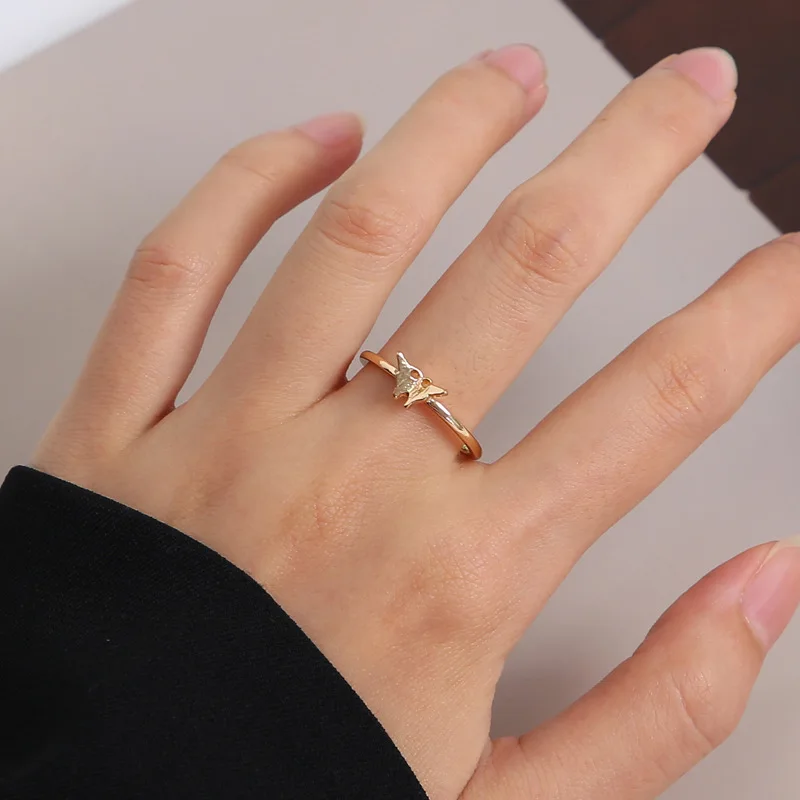 

2023 Cute Woman Rings Korean Fashion Gothic Accessories Butterfly Simple Elegant Ring Gold Jewelry Engagement Ring Anillos Mujer