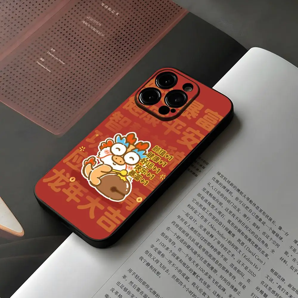 New Year 2024 Dragon Phone Case For Iphone 15 12 14 Se 2022 Pro Max 11 13 Xr X Xs Mini Plus Funda Shell Cover