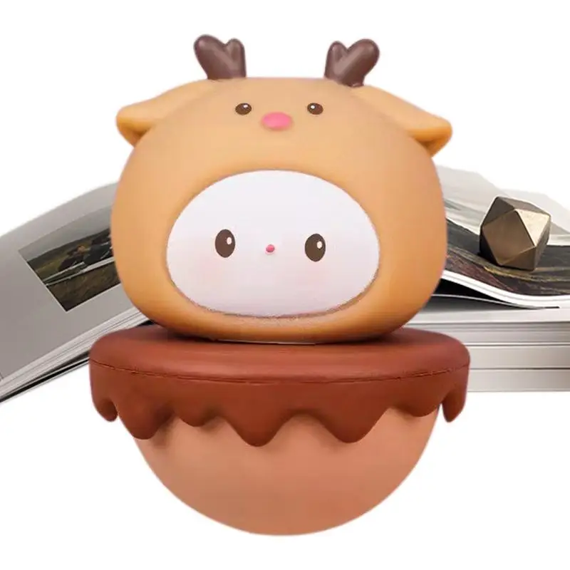 Wobbler Toys Cartoon Deer Righting Doll Fidget Toys Animal Parties Favors Toy Decorative Desktop Decorations For Boys Girls