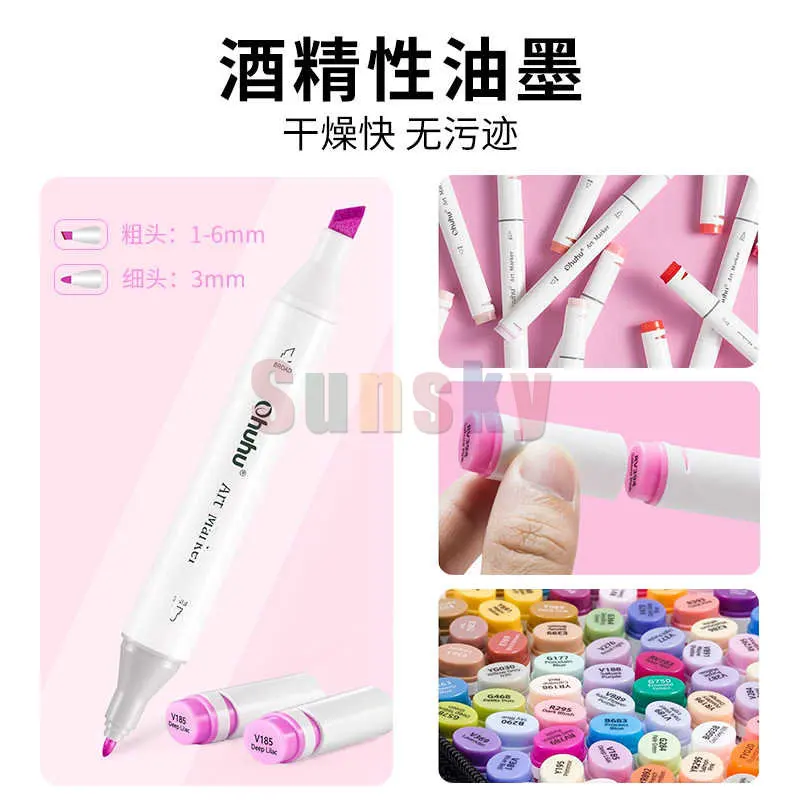 Ohuhu Alcohol Based Markers Double Tipped Art Marker Set  40/60/80/100/200/320 Colors, Highly Pigmented and Vibrant Markers -  AliExpress