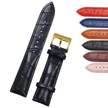 Genuine Leather Bracelets 14/16/18/20/22/24mm Watch Steel Pin Buckle Band Strap High Quality Wrist Belt Strap + Tool