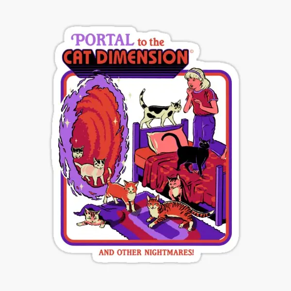 

The Cat Dimension 5PCS Stickers for Luggage Laptop Background Car Cute Art Bumper Print Window Home Living Room Decor Anime