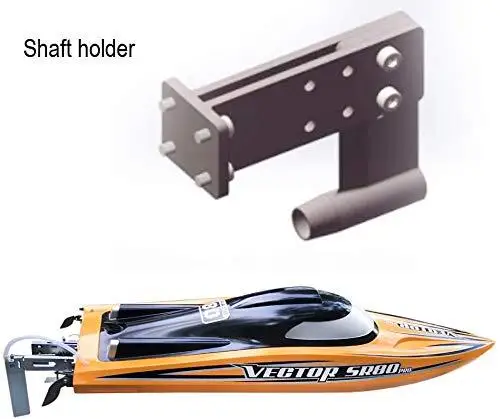 Moteur brushless bleu avec dissipateur thermique, prêt à installer sur un bateau RC.