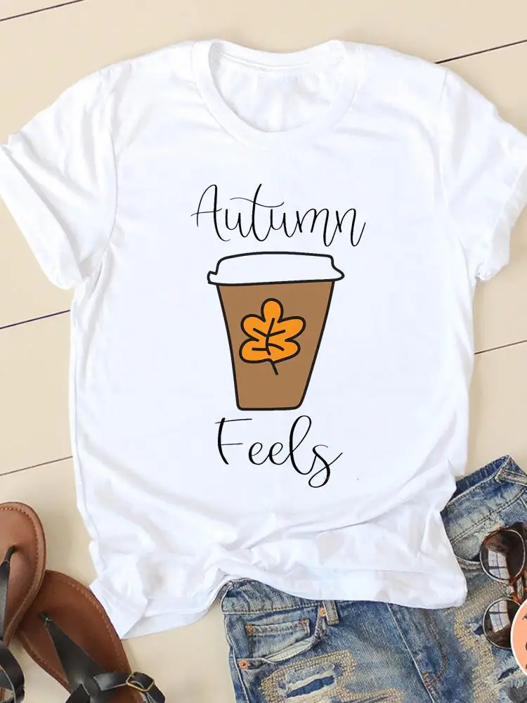 

Clothing Lady Fall Autumn Halloween Thanksgiving Women Pumpkin Spice Cute Trend Graphic Print Tee Ladies Female T T-shirts