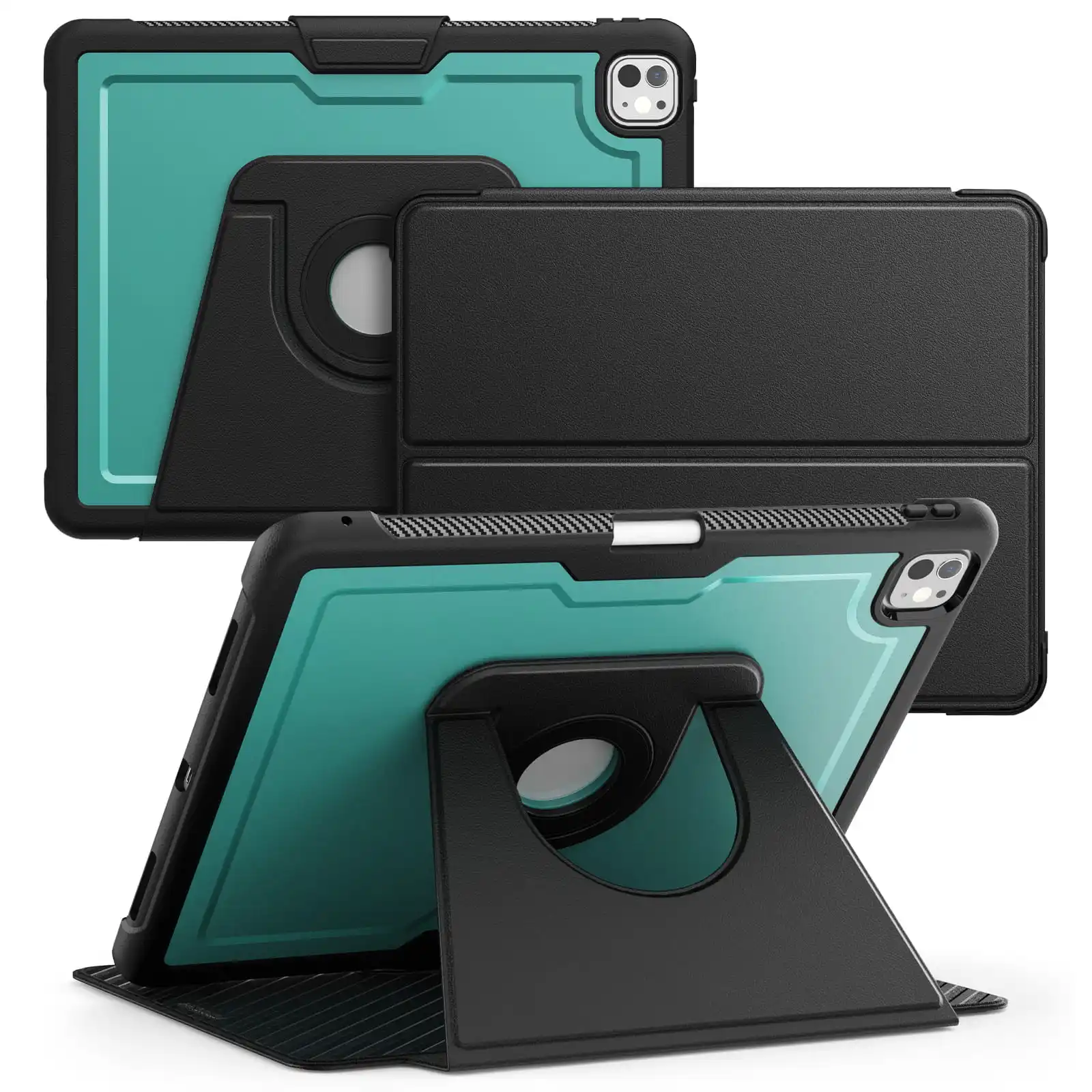 Premium Shockproof Leather Case with MagSafe and 360° Adjustable Stand, Business Flip Cover