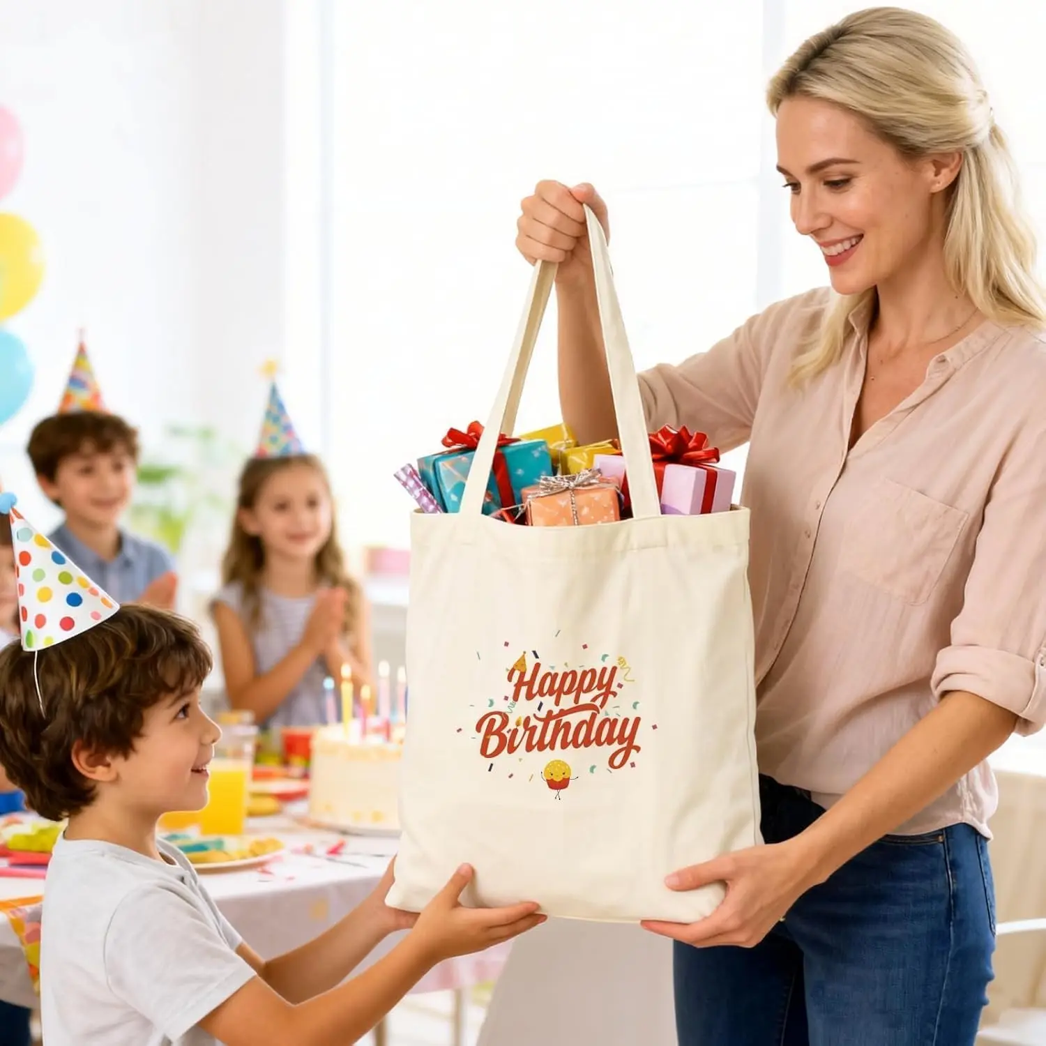 10pcs 보관 가방 승화용 빈 캔버스 토트 백, DIY 사용자 정의 빈 토트 백 재사용 가능한 쇼핑백