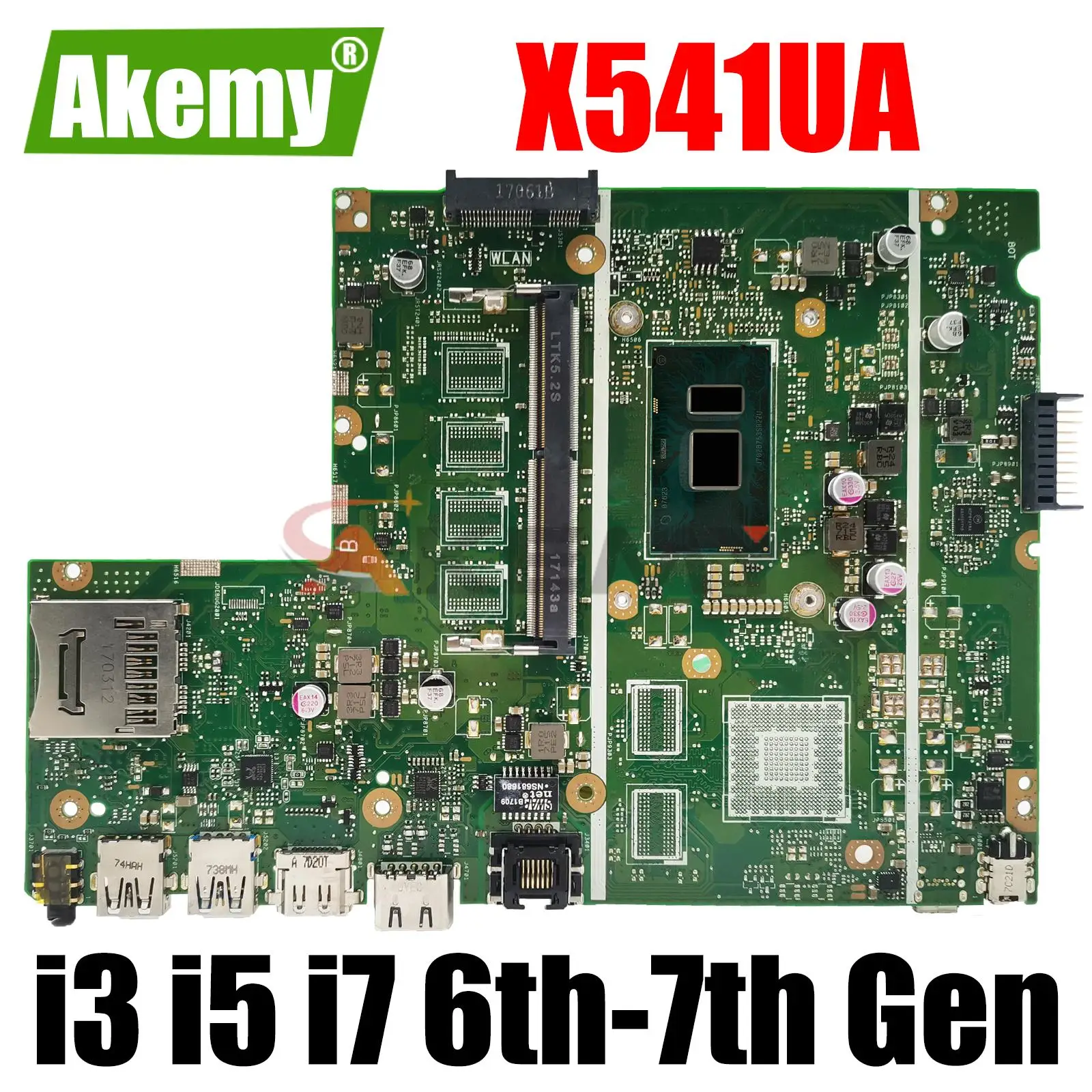 Laptop Motherboard i3 i5 i7 6th Gen 7th Gen Cpu para Asus X541uj X541uv X541uvk X541uq X541u Notebook Mainboard X541ua X541uak