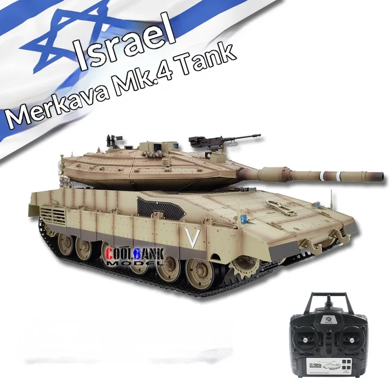 헝롱 무선 조종 메인 전투 탱크 이스라엘 메르카바 Mk IV 7.0 버전 전동 군사 모형 성인 취미 수집가용