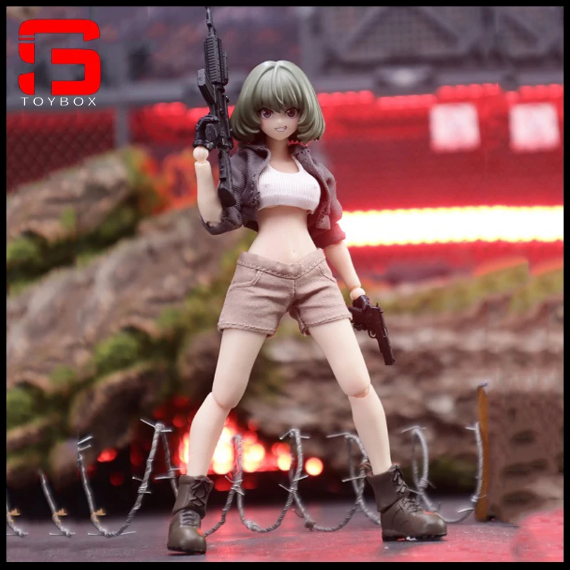 

Manatee Industry 1/12 Anime Girl Ellie Action Figrue With 3 Replaceable Face Limited Edition 6'' Female Soldier Figurine Model