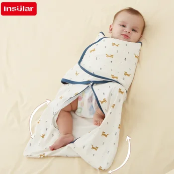 Sacco nanna per bambini per aiuto per il sonno del neonato, cotone morbido e sottile, per ragazzi e ragazze, avvolgono gli indumenti da notte, coperta fasciatoio traspirante regolabile