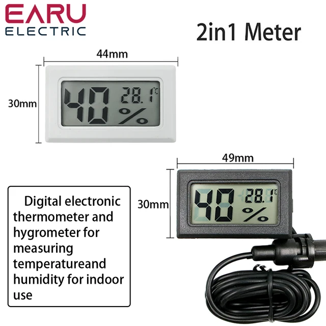 Mini LCD Digital Thermometer Hygrometer Thermostat Indoor Convenient Temperature  Sensor Humidity Meter Gauge Instruments Probe