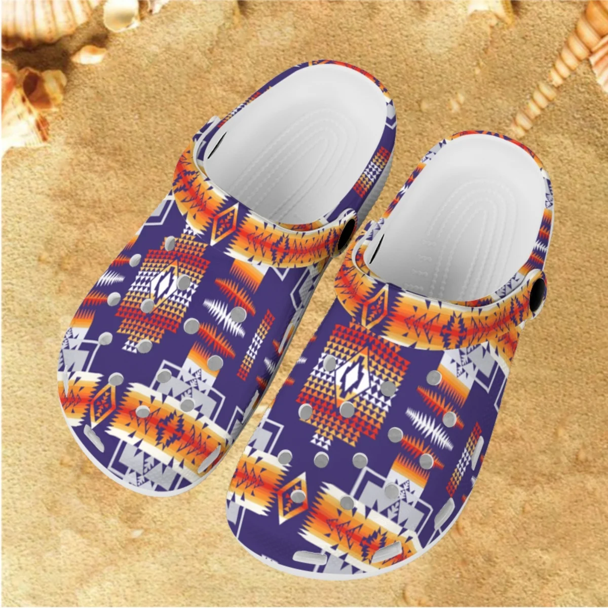 American Tribal Vintage Girls Sandals Couple Non-slip Comfortable Summer Indoor Outdoor Slippers Heel Strap Slip On Garden Shoes