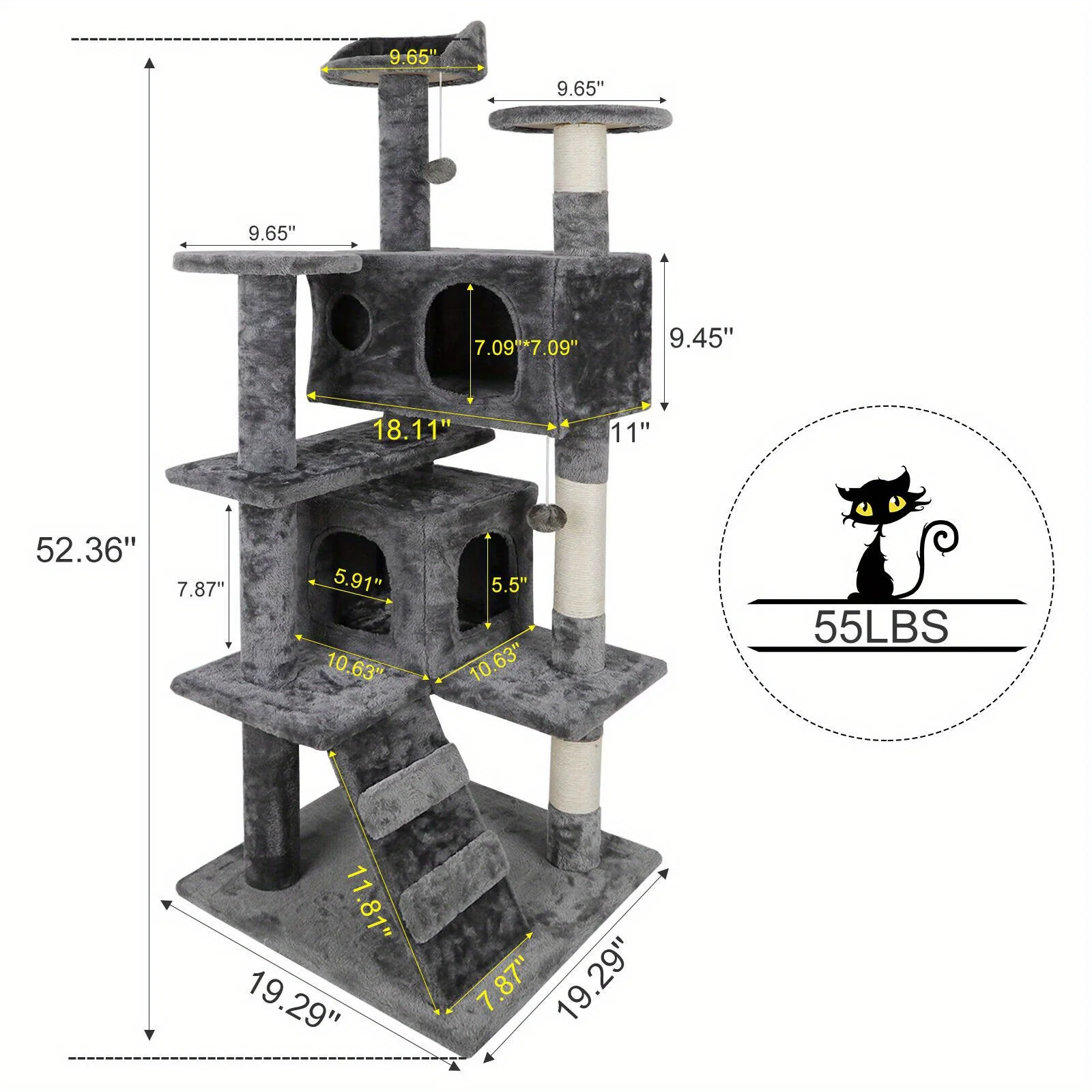 53-Inch Cat Tree Tower 3