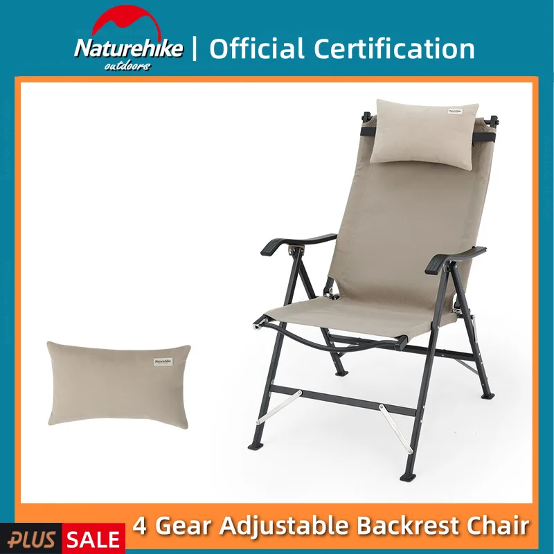 

Naturehike 3.3kg Ultra Light Aluminum Alloy Four Speed Adjustable Backrest Chair Outdoor Camping Travel Beach Chair With Pillow