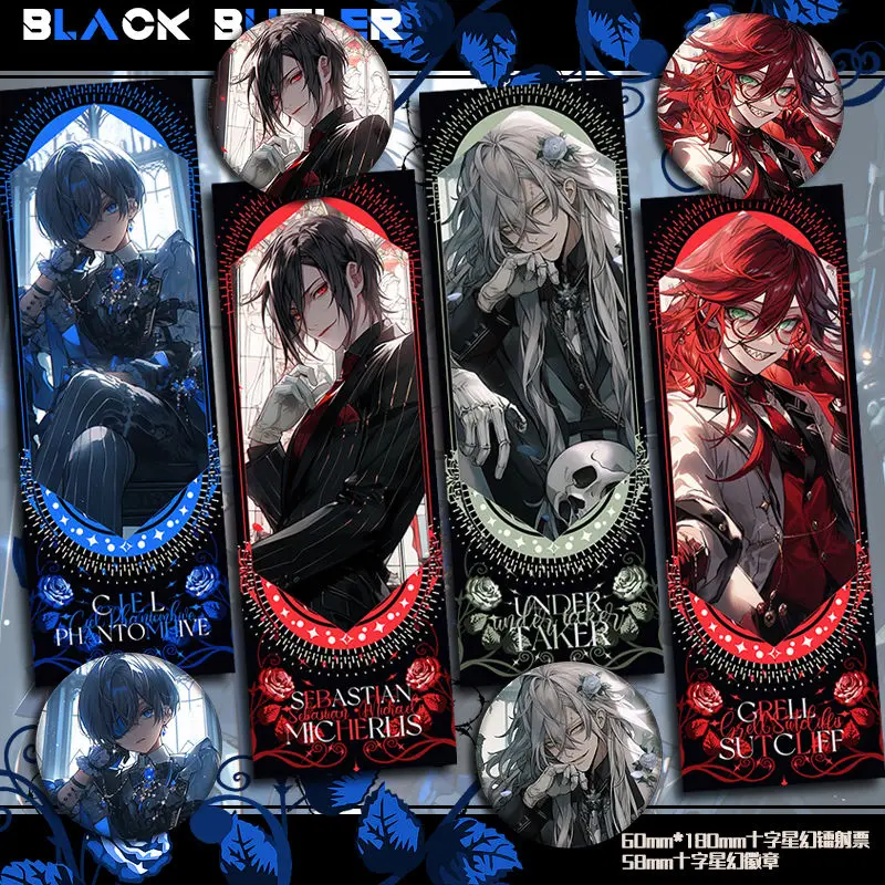 Black-Butler-Laser-Ticket-Bookmark-Under-Taker-Grell-Sutcliff-Bookmarks ...