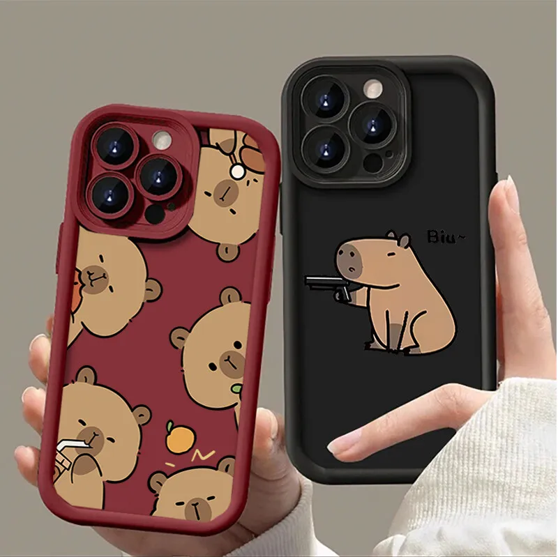 Lovely Capybara Cartoon Silicone Phone Case - Soft and Stylish Protective Casing
