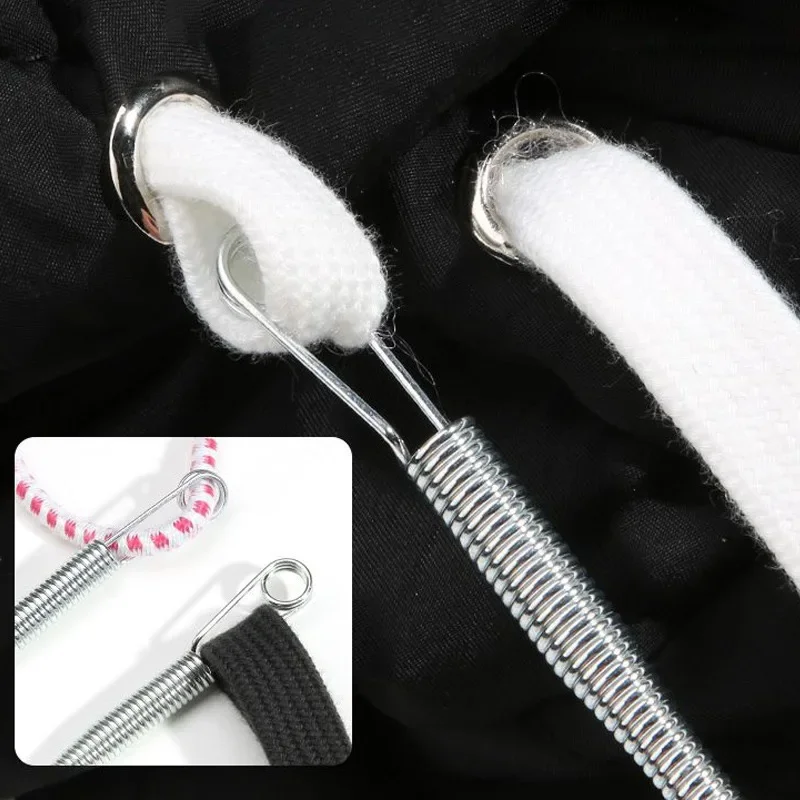 Description Picture 4 of itemBendable Spring Drawstring Threader Clip Pants Hoodies Elastic Band Lace Cord Flexible Drawstring Thread DIY Sewing Accessories