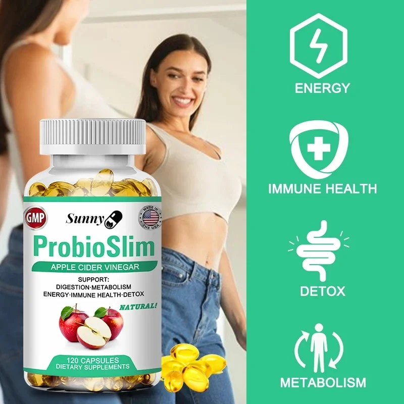 Organic Apple Cider Vinegar Capsules Healthy Weight Management, Digestion, Detoxification and Immunity Relieve Gas and Bloating