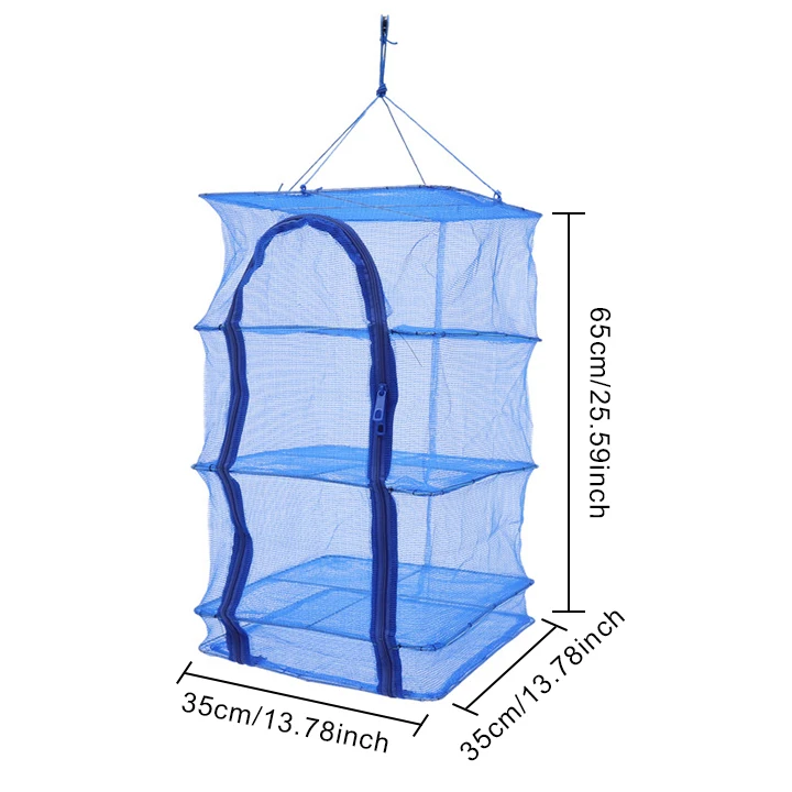 4-lagiges faltbares Trockennetz zum Aufhängen, Gemüse- und Fisch-Trockengestell, wasserdicht, 8 kg Tragkraft – Detail 2