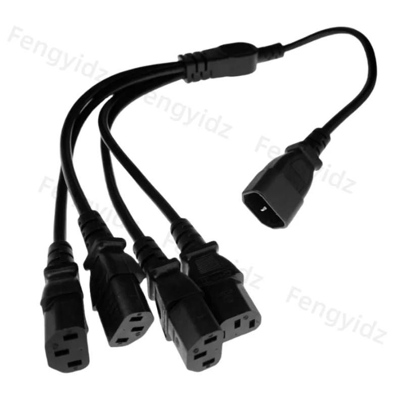 IEC 320 C14 Male Plug to 4XC13 Female Y Type Splitter Power Cord C14 to 4 x C13 250V/10A 1 pcs