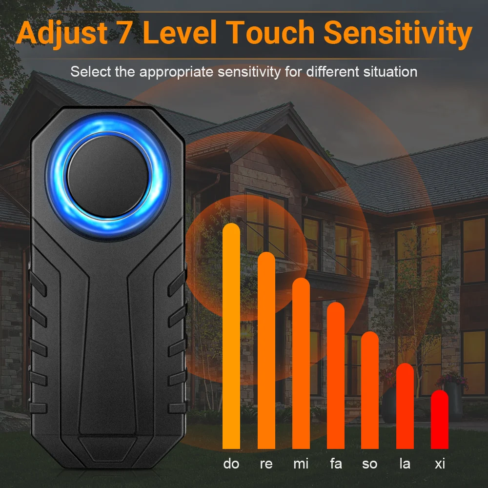 Motorcycle and Bicycle Anti-Theft Wireless Alarm System with Remote Control and Waterproof Design, 113dB Security Alert