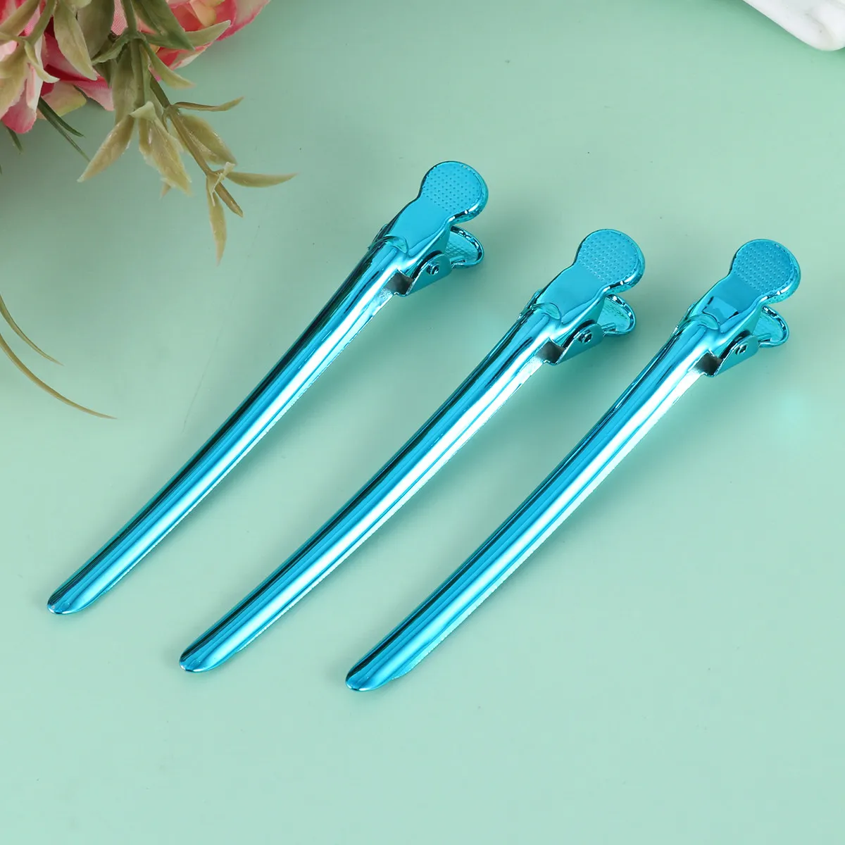 12Pcs 헤어 클립 도구 금속 미용 클램프 살롱 메이크업 스타일링을위한 스테인..