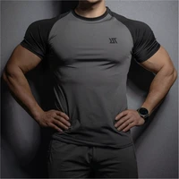 Men's Short Sleeve Fitness T Shirt Double Color Running Sport RIGHTTRACK Gym Casual High Elasticity Tops Clothing 1