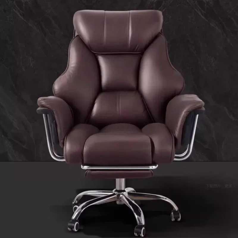 Armpad Back Support Office Chair Leather Footrest Designer Ergonomic Office Chair Luxury High Back Cadeiras Salon Furniture