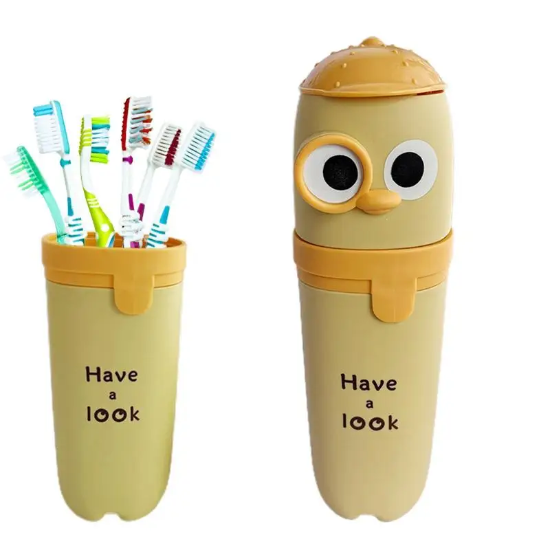 

Travel Portable Toothbrush Cup Bathroom Toothpaste Holder Storage Case Box Organizer Travel Toiletries Storage Cup Creative