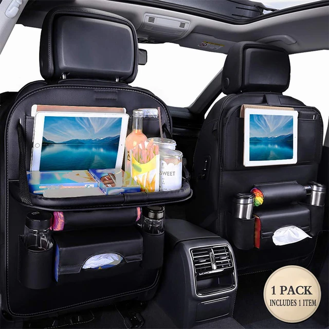 Acheter SEAMETAL Sac de rangement pour organisateur de siège arrière de  voiture avec plateau de table pliable, support de tablette, boîte à  mouchoirs, sac de siège arrière automatique, accessoires de protection