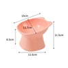 New cat bowl anti-tip feeding and drinking bowl Nordic style square mouth double-ear high-leg cat bowl pet supplies 6