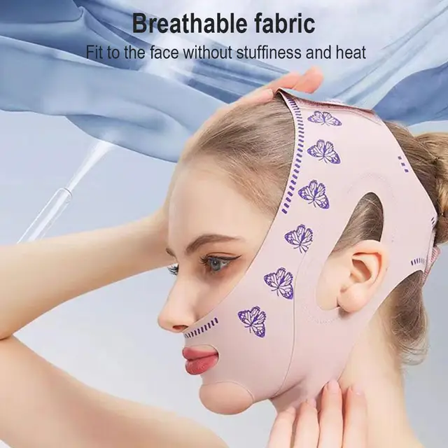 Double-deck Face Slimming Bandage Face Lifting Belt V Line Face Slimming Strap Double Chin Tightener Slim Strap Facial Mask Tool 3