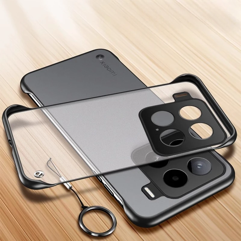 Ultra-Thin Frameless Matte Translucent Case with Shockproof Full Protection and Ring Cover