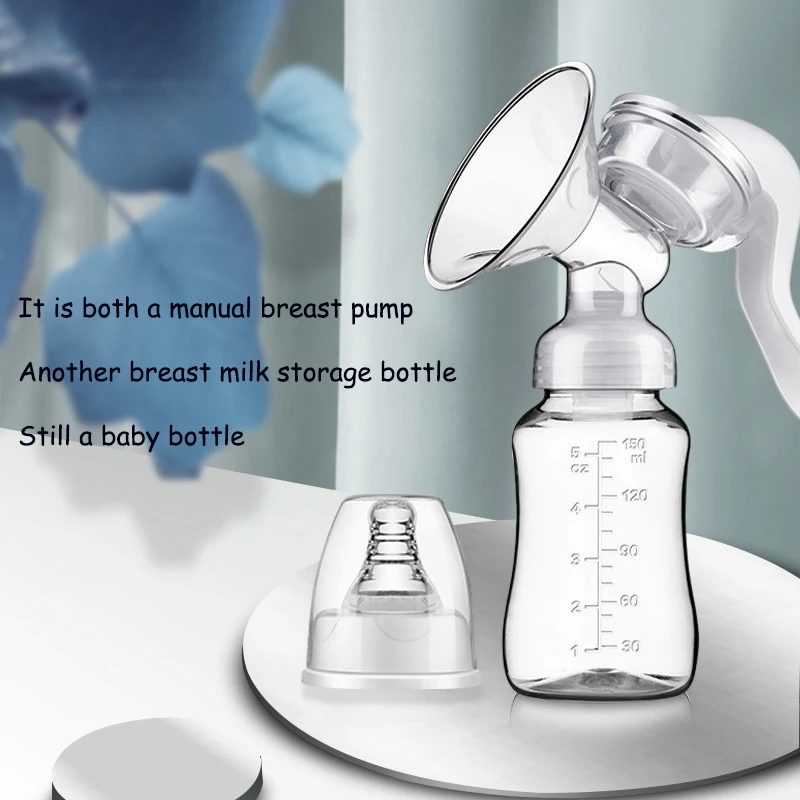 Manual breast pump newborn milk bottle breast milk storage bottle preferably made of PP material BPA free breast pump