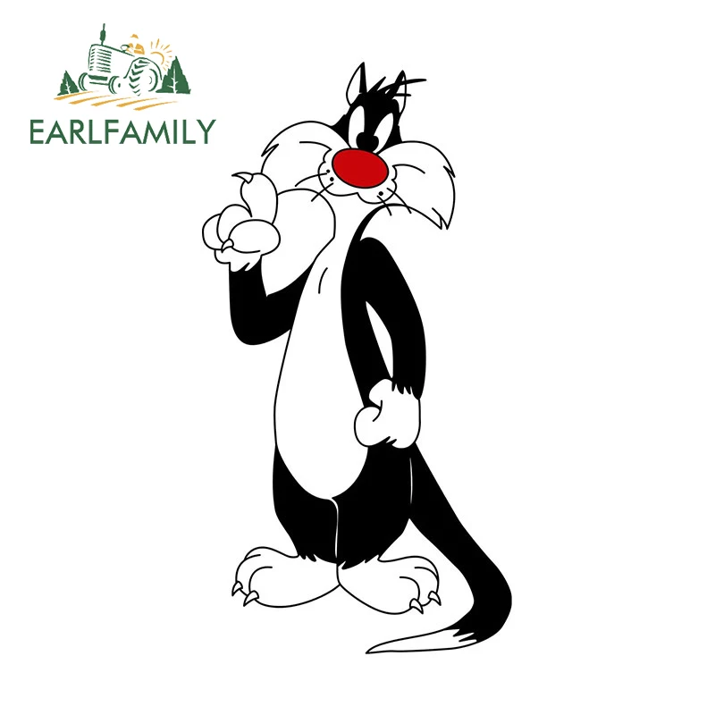 

EARLFAMILY 13 см x 6,8 см для креативного автомобильного стикера Looney Tunes, кондиционер RV, аксессуары для автомобиля, забавное украшение