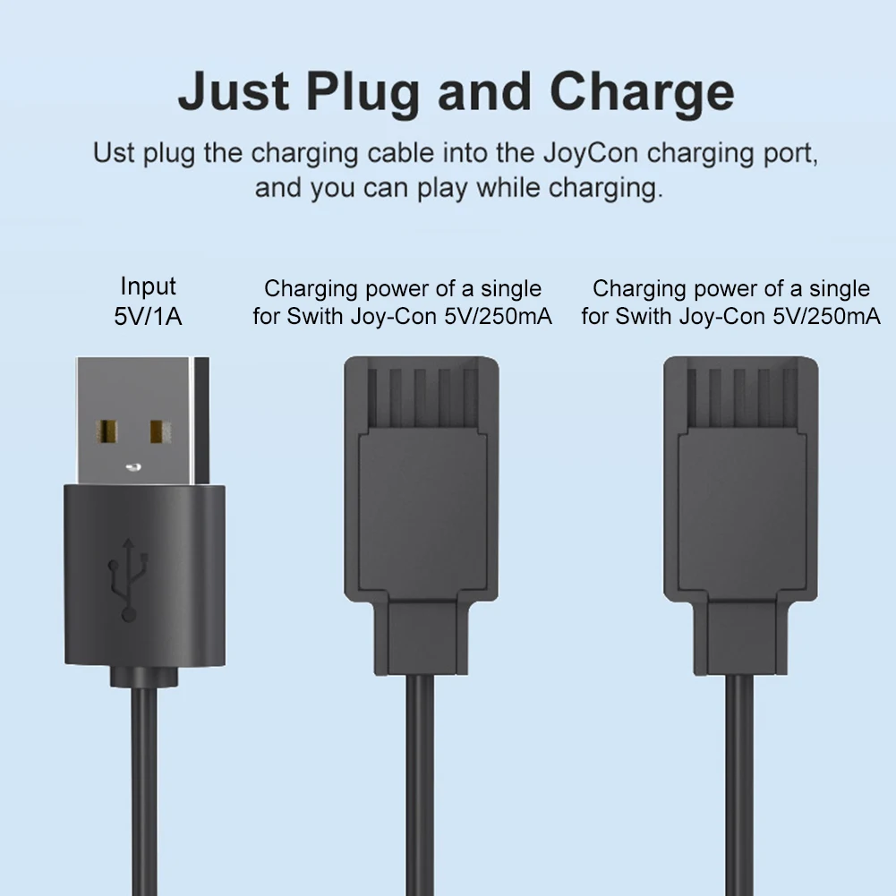 조이콘 컨트롤러용 USB 충전 케이블 2 in 1 휴대용 충전 케이블 2.5M 스위치 컨트롤러 충전기용 충전 코드