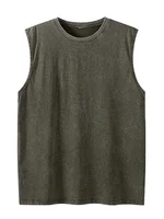 2025 été nouveau coton hommes lavé coton débardeurs Muscle Gym sans manches entraînement t-shirts course plage lâche t-shirts 5