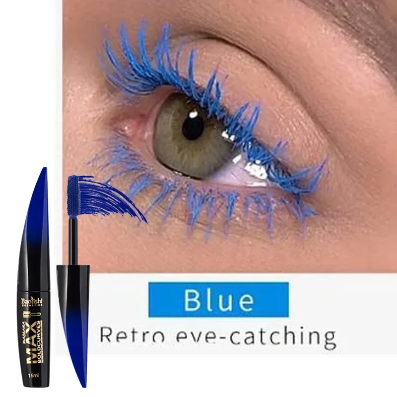 thumbnail image 1 of Rímel azul resistente al agua, pestañas de secado rápido, rizos, extensión de maquillaje, pestañas coloridas, rojo, Morado, negro, blanco, cosméticos （NO.2, 1 of 5