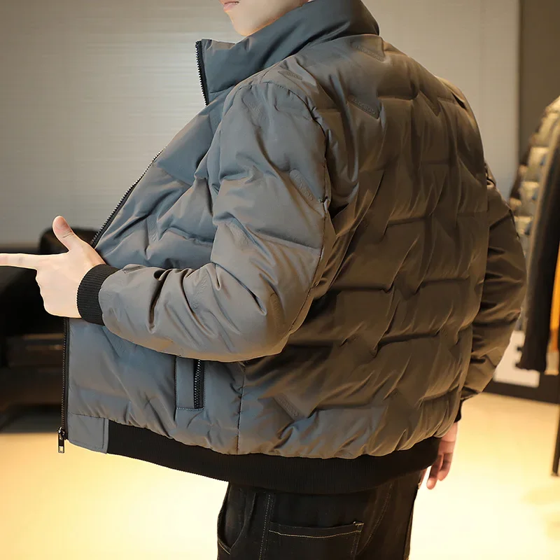 Winter Men's Down Jacket Comfortable Warm 80% White Duck Feather Double-Sided Wearable Fashionable Plus Size Top