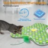 Smart Cat Toys Interactive Hide and Seek Cat Toy with Mouse Squeaky Motion Activated Moving Concealed Feathers Kitten Teaser Toy 4